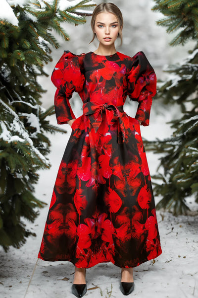 Exclusive Red & Black scuba dress