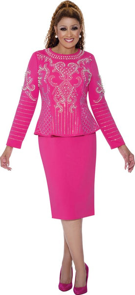 Dorinda Clark Cole 309731 Light Scuba Pearl Skirt Suit