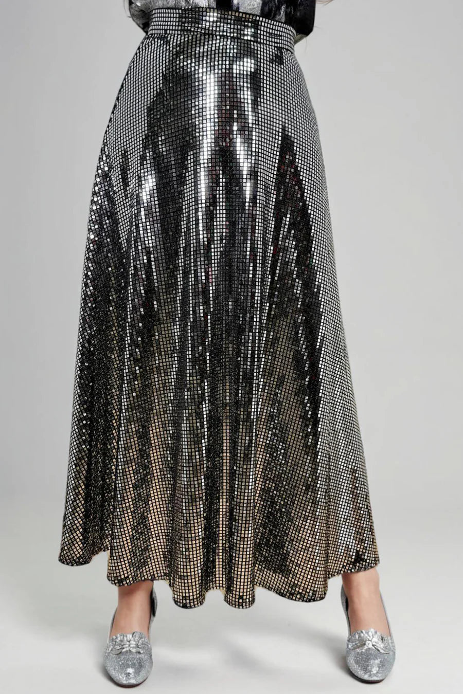 Silver discoball skirt