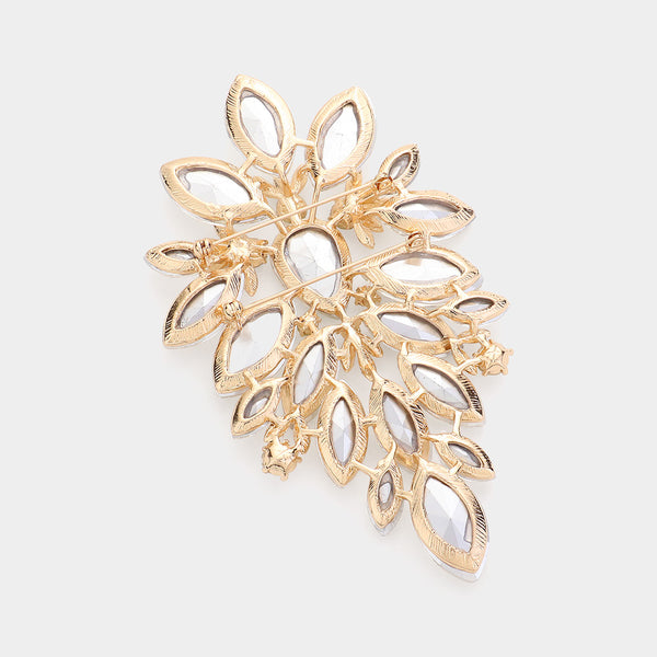 Marquise Stone Cluster Embellished Pin Brooch