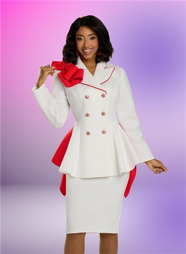 Donna Vinci 12160 Piping Skirt Suit