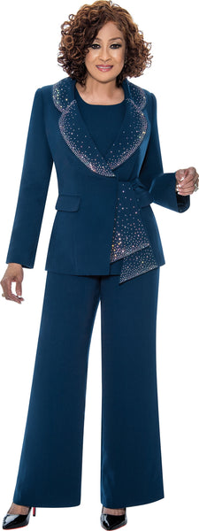 Dorinda Clark Cole 309093  3pc Embellished Crepe Pant Suit