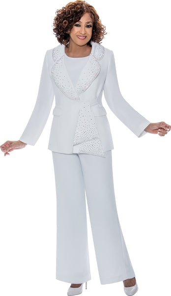 Dorinda Clark Cole 309093  3pc Embellished Crepe Pant Suit