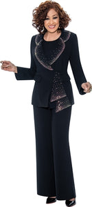 Dorinda Clark Cole 309093  3pc Embellished Crepe Pant Suit