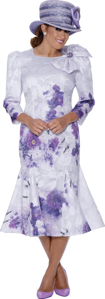 Dorinda Clark Cole 309561 Lilac Floral Print Dress