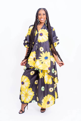 Sunflower Silk Print Dress