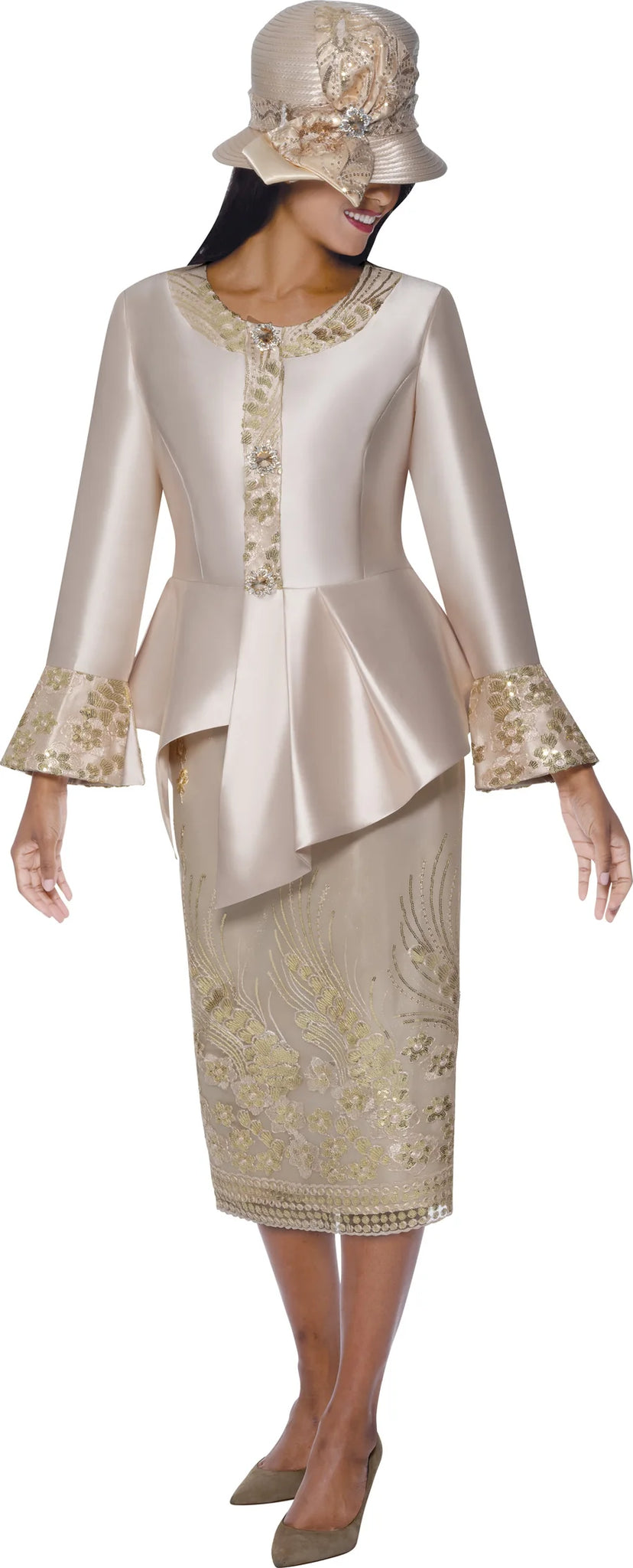 GMI 400912 Twill Mesh Skirt Suit