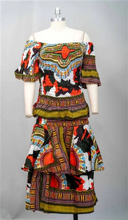 African Smocked Set w/ Headscarf