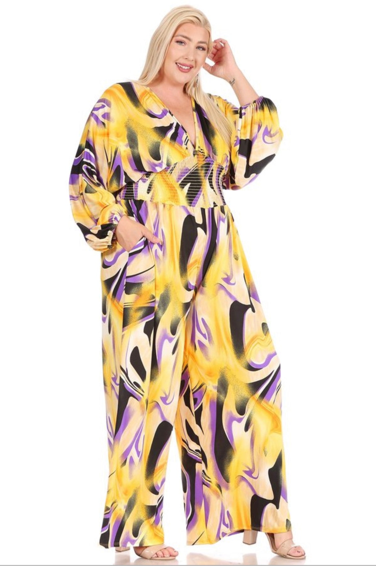 Karen T Designs 9280 Print Jumpsuit