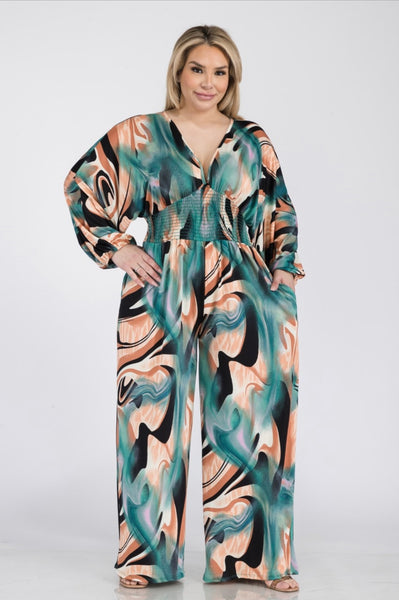 Karen T Designs 9280 Print Jumpsuit