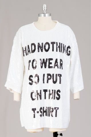 Nothing To Wear Allover Sequin Tunic Top