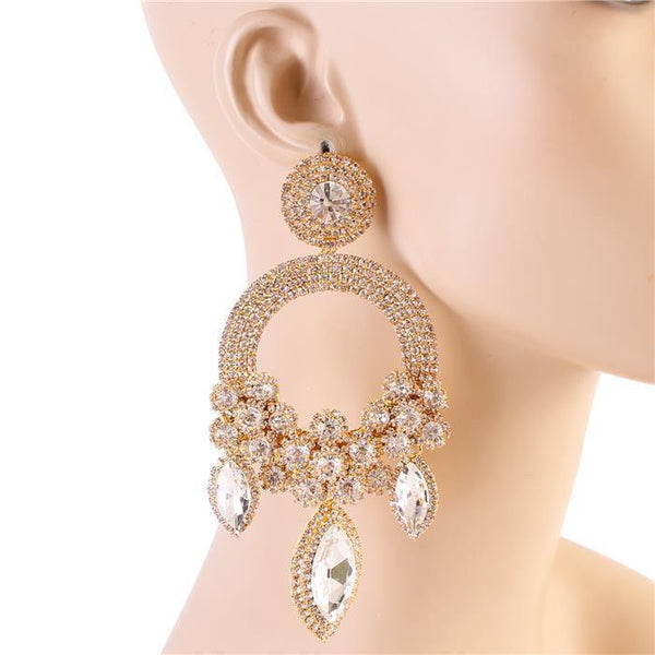 Crystal Chandelier Round Drop Earring