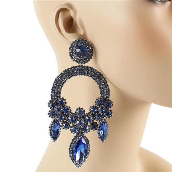 Crystal Chandelier Round Drop Earring