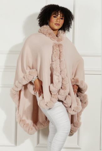 Luxe Moda LM234 Faux Fur Cape