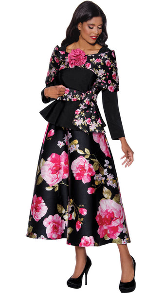 Floral Print Twill 2pc Skirt Set