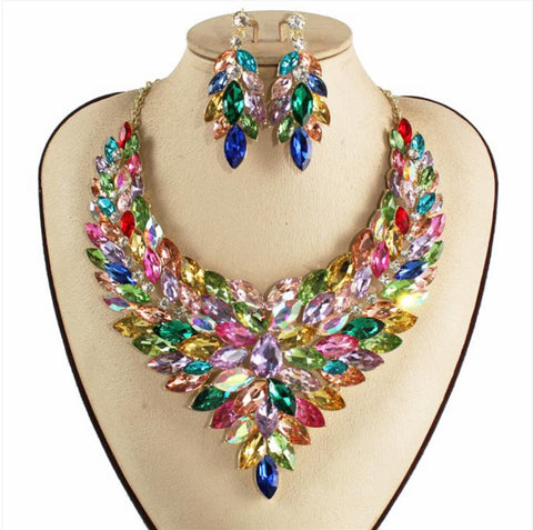 Crystal Chunky Necklace Set