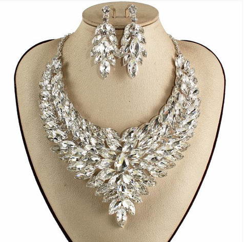 Crystal chunky necklace set