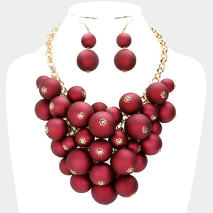 Matte Ball Cluster Vine Necklace