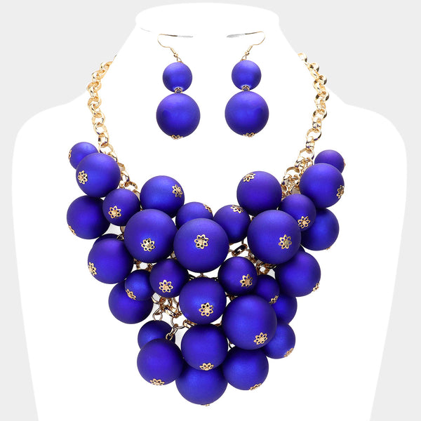 Matte Ball Cluster Vine Necklace