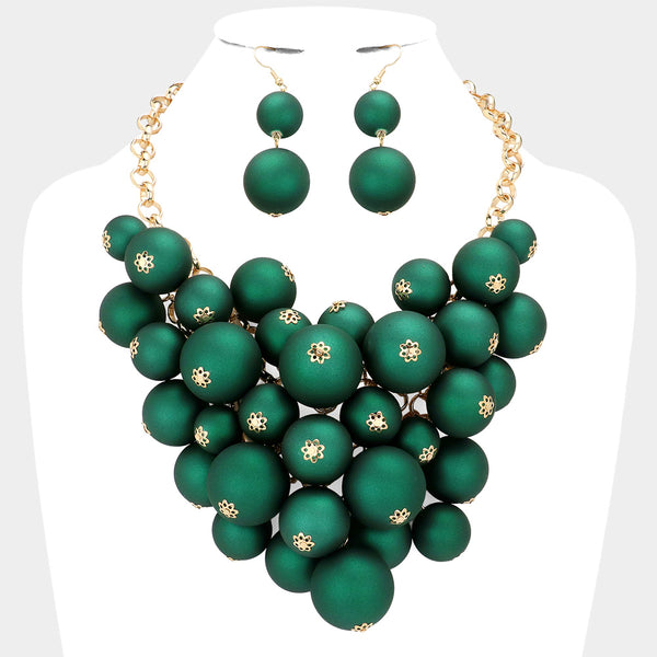 Matte Ball Cluster Vine Necklace