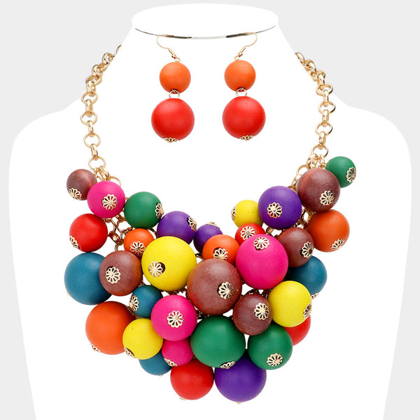 Matte Ball Cluster Vine Necklace