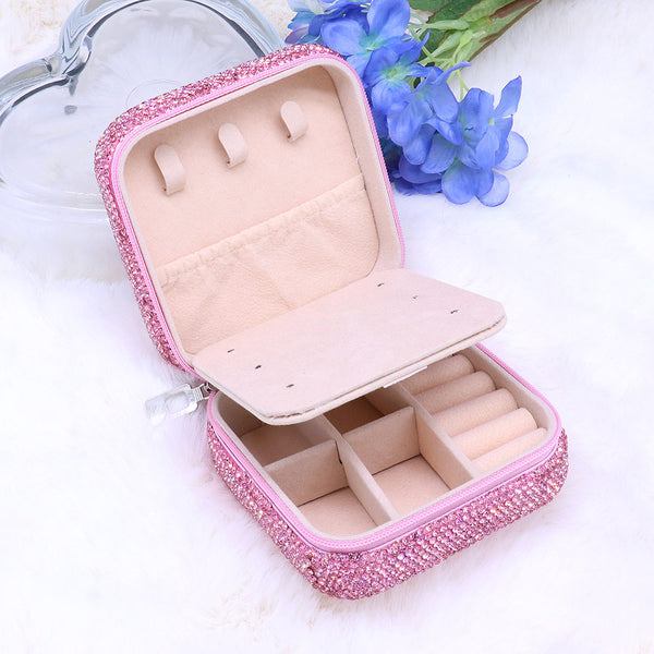 Bling Square Travel Jewelry Organizer Box