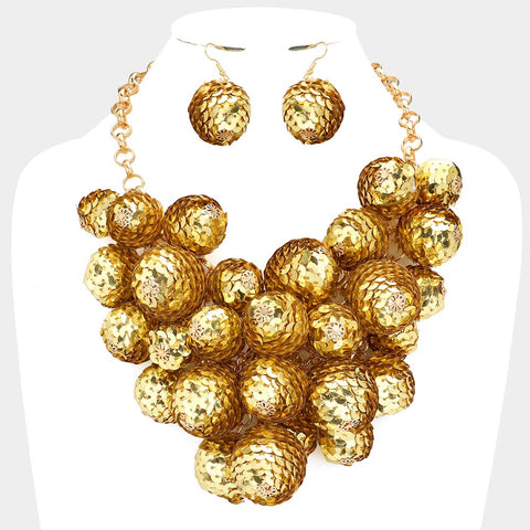 Sequin Ball Statement Necklace