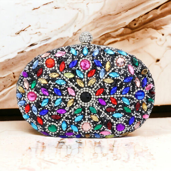 Marquise Stone Accented Bling Evening / Clutch Bag