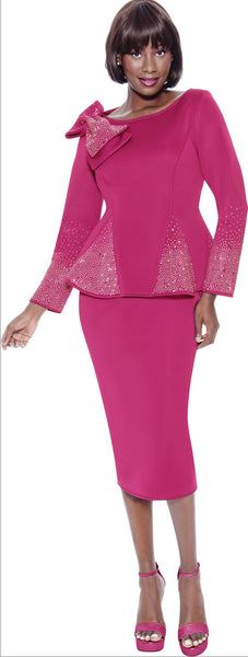 Terramina 7108 Scuba Crystal Embellished Skirt Suit