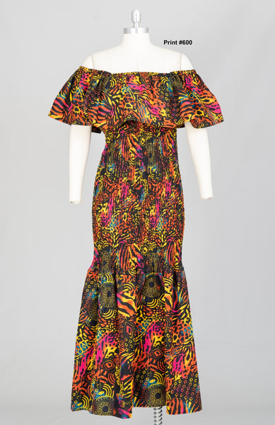 KaraChic 9015 Authentic African Print Smock Dress