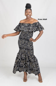 KaraChic 9015 Authentic African Print Smock Dress