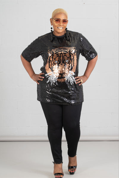 Sequin Tiger Top