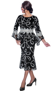 Stellar Looks 1942 Mesh Print Skirt Set