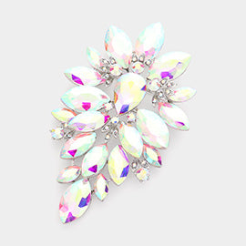 Marquise Stone Cluster Embellished Pin Brooch