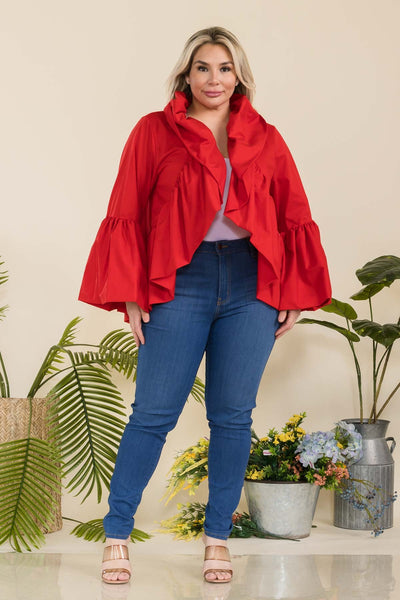 Short Ruffled jacket with bell sleeves