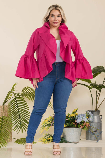 Short Ruffled jacket with bell sleeves