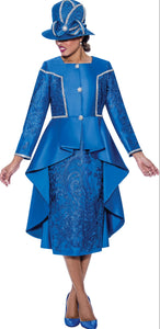 GMI 10052 Lace and Twill Hilo Skirt Suit