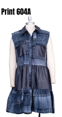 Short denim dress