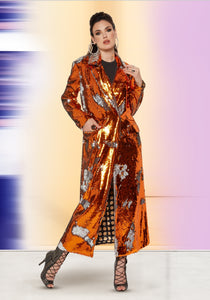 Love the Queen 17494 Two-tone Sequin Coat