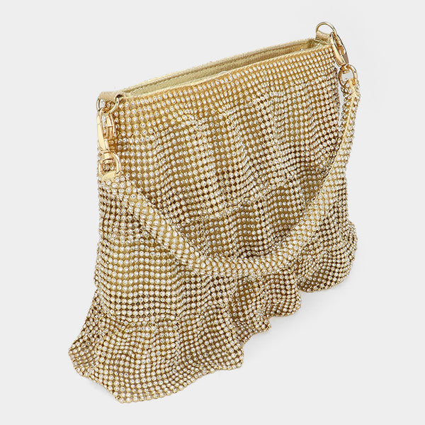 Bling Studded Flowy Evening Bag / Crossbody Bag