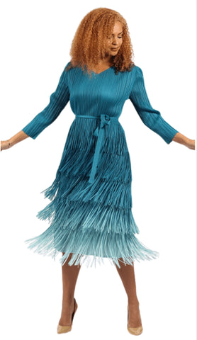 Diana 8004 - Tiered fringe shift dress