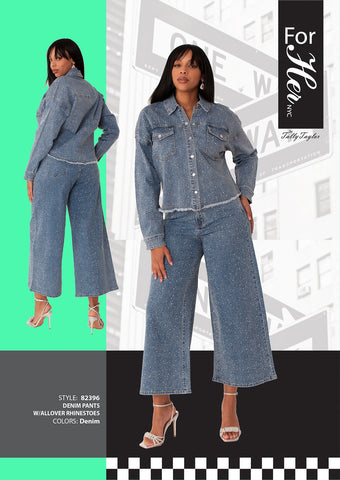 For Her 892396 Denim Pant w/ Rhinestones