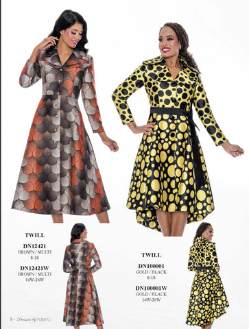 Dresses By Nubiano 100001 Belted Dot Print Dress