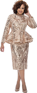 Dorinda Clark Cole 309212 - Sequin Layered Peplum skirt suit