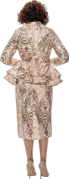 Dorinda Clark Cole 309212 - Sequin Layered Peplum skirt suit