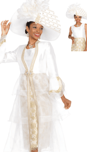 Champagne 6153 - White/Gold duster