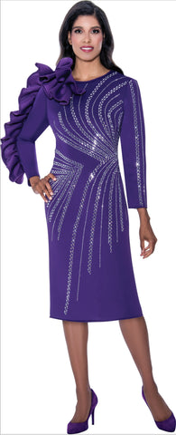 Dorinda Clark Cole 309241 Embellished Pearl & Crystal Dress