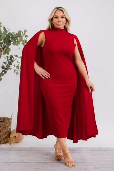 Queen midi cape dress