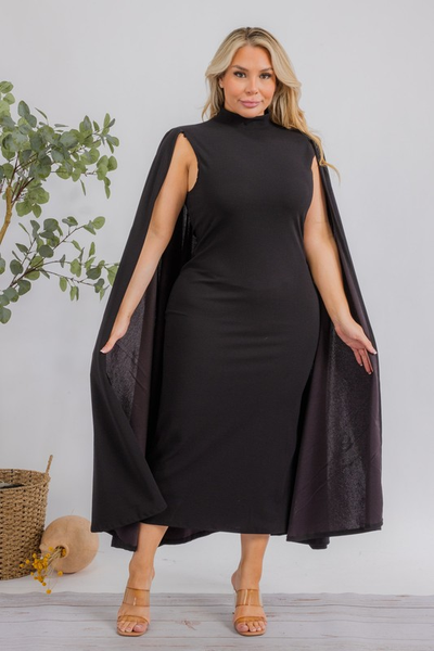 Queen midi cape dress