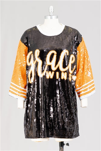 Grace Wins Allover Sequin Tunic Top